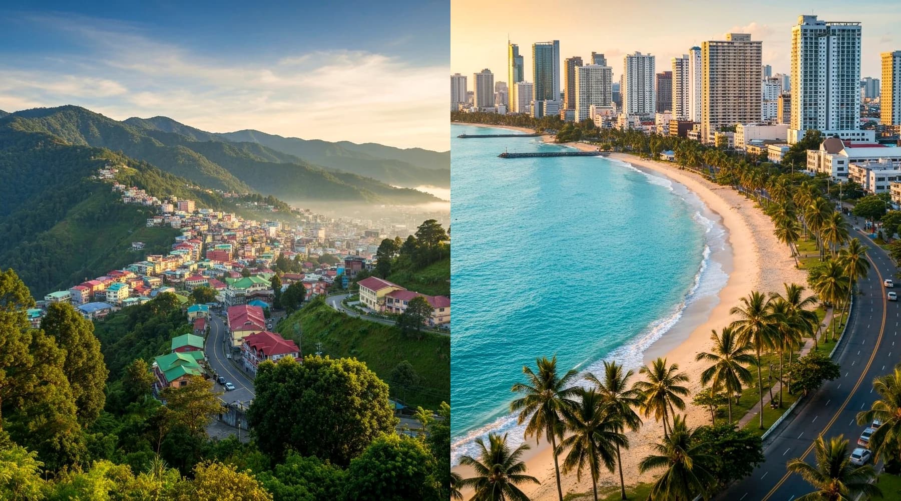 Baguio mountain city compared with Cebu coast for English study